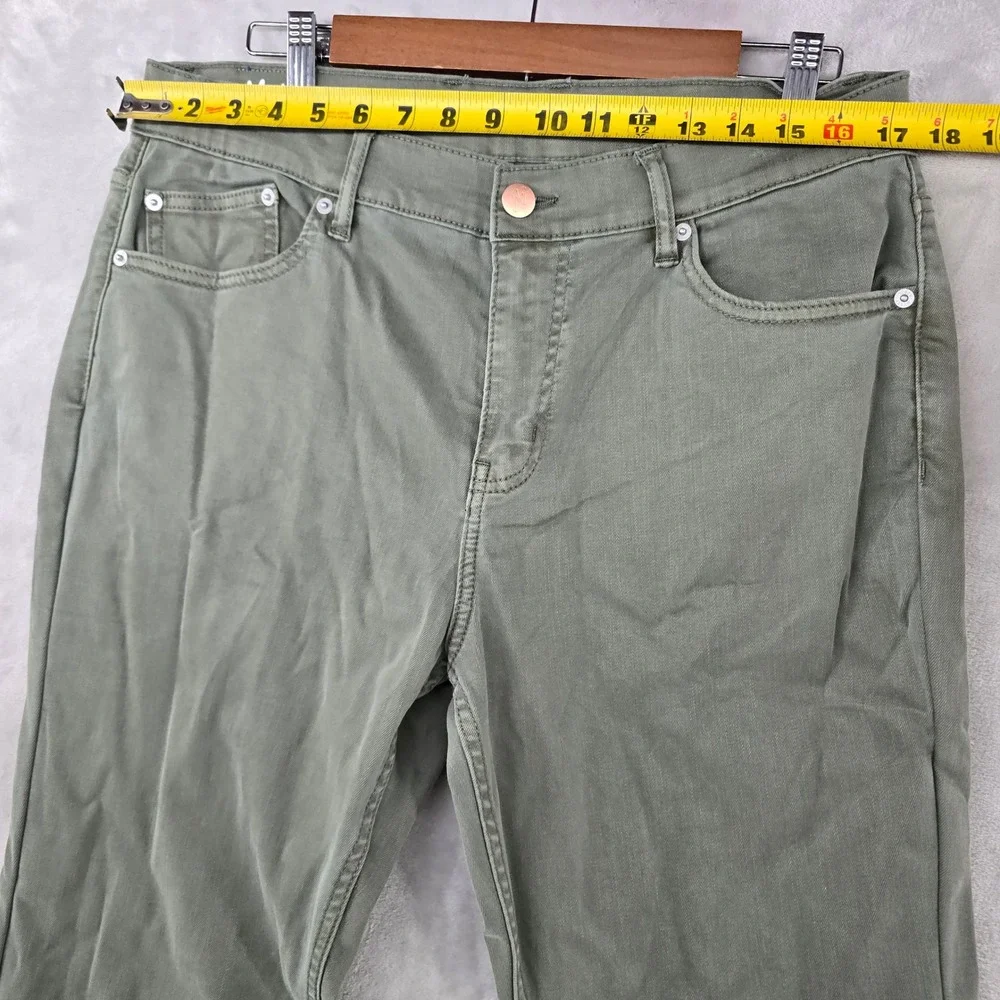 Mugsy Hydes Pants Mens 35x34 Olive Green FLX8NHG Stretch Chino Slim Straight**